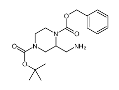 4-叔丁基 2-(氨基甲基) 哌嗪-1,4-二羧酸－1-苄酯结构式