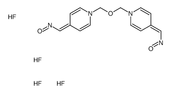 hydron,oxo-[[1-[[4-(oxoazaniumylmethylidene)pyridin-1-yl]methoxymethyl]pyridin-4-ylidene]methyl]azanium,tetrafluoride Structure