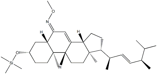(22E)-3β-[(Trimethylsilyl)oxy]-5α-ergosta-7,22-dien-6-one O-methyl oxime Structure