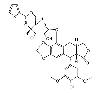 α-peltatin 5-<4,6-O-(R)-thenylidene-β-D-glucopyranoside>结构式