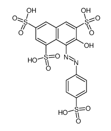7-hydroxy-8-(4-sulfo-phenylazo)-naphthalene-1,3,6-trisulfonic acid Structure