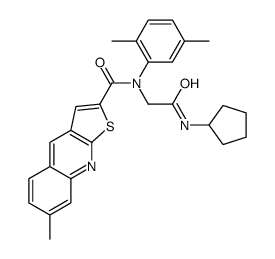 (9CI)-N-[2-(环戊基氨基)-2-氧代乙基]-N-(2,5-二甲基苯基)-7-甲基-噻吩并[2,3-b]喹啉-2-羧酰胺结构式