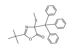 2-tert-butyl-4-methylsulfanyl-4-trityl-4H-oxazol-5-one结构式