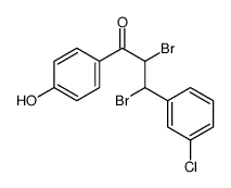 2,3-dibromo-3-(3-chlorophenyl)-1-(4-hydroxyphenyl)propan-1-one Structure