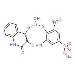 Chromate, hydroxy[4-hydroxy-3-nitro-5-[(1,2,3,4-tetrahydro-2,4-dioxo-3-quinolinyl)azo]benzenesulfonato]-, sodium Structure