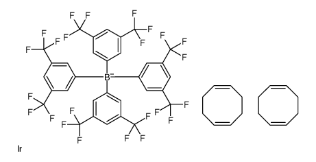 Bis(1,5-cyclooctadiene)iridium(I)tetrakis[3,5-bis(trifluoromethyl)phenyl]borate structure
