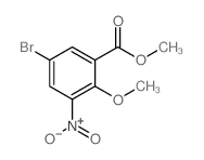 5-溴-2-甲氧基-3-硝基苯甲酸甲酯结构式