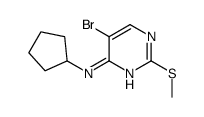 4-Pyrimidinamine, 5-bromo-N-cyclopentyl-2-(Methylthio)- Structure