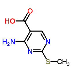 4-氨基-2-(甲基硫代)嘧啶-5-羧酸结构式
