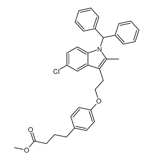 methyl 4-[4-[2-[5-chloro-1-(diphenylmethyl)-2-methyl-1H-indol-3-yl]ethoxy]phenyl]butanoate Structure