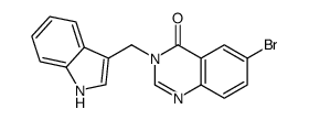 6-bromo-3-(1H-indol-3-ylmethyl)quinazolin-4-one结构式