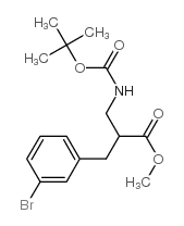 2-n-boc-2-氨基甲基-3-(3-溴-苯基)-丙酸甲酯结构式