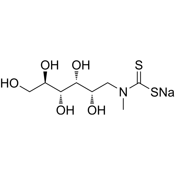 N-二硫代氨基甲酰基-N-甲基-D-葡糖胺钠盐结构式