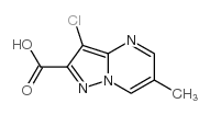 3-氯-6-甲基吡唑并[1,5-a]嘧啶-2-羧酸结构式