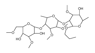 propyl O-(3,6-di-O-methyl-beta-glucopyranosyl)-(1-4)-O-(2,3-di-O-methyl-alpha-rhamnopyranosyl)-(1-2)-3-O-methyl-alpha-rhamnopyranoside Structure