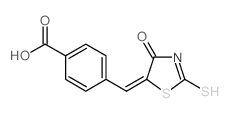 4-[(E)-(2-疏基-4-氧代-1,3-噻唑-5(4H)-基)甲基]苯甲酸结构式