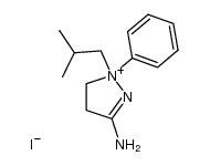 3-amino-1-isobutyl-1-phenyl-4,5-dihydro-1H-pyrazol-1-ium iodide结构式