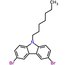 3,6-二溴-9-庚基-9H-咔唑结构式