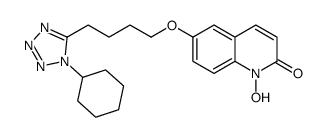 6-[4-(1-cyclohexyltetrazol-5-yl)butoxy]-1-hydroxyquinolin-2-one结构式
