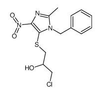 1-(3-benzyl-2-methyl-5-nitroimidazol-4-yl)sulfanyl-3-chloropropan-2-ol结构式