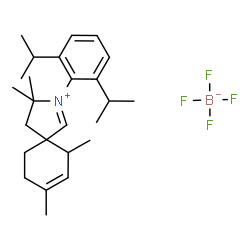 2-[2,6-双(1-甲基乙基)苯基]-3,3,6,8-四甲基-2-氮阳离子[4.5]癸烷-1,7-二烯-四氟结构式