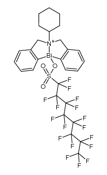 11-cyclohexyl-5-(((perfluorooctyl)sulfonyl)oxy)-5,10,11,12-tetrahydro-5l5-benzo[c]benzo[3,4][1,2]azabismolo[1,2-a][1,2]azabismol-11-ium Structure