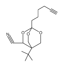 1-tert-butyl-4-hex-5-ynyl-3,5,8-trioxabicyclo[2.2.2]octane-2-carbonitrile结构式