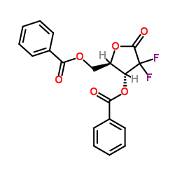 2-Deoxy-2,2-difluoro-D-erythro-pentafuranous-1-ulose-3,5-dibenzoate Structure