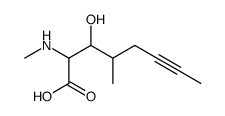 3-hydroxy-4-methyl-2-(methylamino)oct-6-ynoic acid结构式