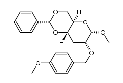 methyl 2-O-(p-methoxybenzyl)-4,6-O-benzylidene-3-deoxy-α-D-glucopyranoside Structure