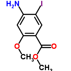 4-氨基-5-碘-2-甲氧基苯甲酸甲酯结构式
