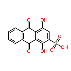 1,4-二羟基蒽醌-2-磺酸结构式