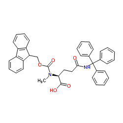 (S)-2-((((9H-芴-9-基)甲氧基)羰基)(甲基)氨基)-5-氧代-5-(三苯甲基氨基)戊酸结构式