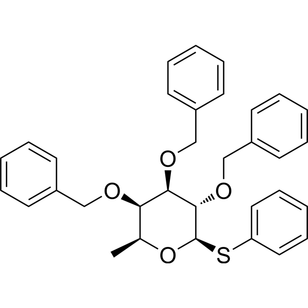 Phenyl 2,3,4-tri-O-benzyl-1-thio-β-L-fucopyranoside Structure