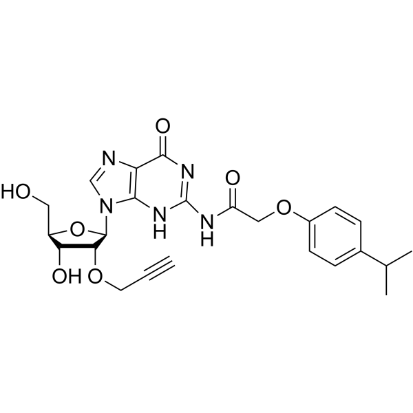 N2-(Isopropylphenoxyacetyl)-2’-O-propargylguanosine Structure