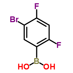 (5-溴-2,4-二氟苯基)硼酸结构式