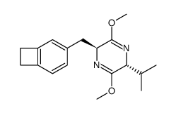 (2S,5R)-2-(1,2-dihydrobenzocyclobuten-4-ylmethyl)-5-isopropyl-3,6-dimethoxy-2,5-dihydropyrazine Structure