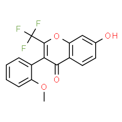7-Hydroxy-3-(2-methoxyphenyl)-2-(trifluoromethyl)-4H-chromen-4-one结构式