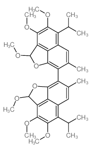 2,2',3,3',4,4'-hexamethoxy-7,7'-dimethyl-5,5'-di(propan-2-yl)-2h,2'h-8,8'-binaphtho[1,8-bc]furan Structure