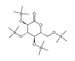(3R,4S,5R,6R)-3,4,5-tris(triMethylsilyloxy)-6-((triMethylsilyloxy)Methyl)tetrahydro-2H-pyran-2-one结构式
