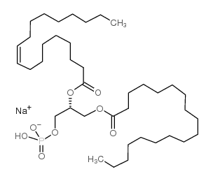 1-硬脂酰-2-油酰-sn-甘油基-3-磷酸钠盐(钠盐)结构式