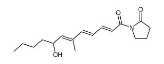 (E,E,E)-()-1-(8-hydroxy-6-methyl-1-oxododeca-2,4,6-trienyl)pyrrolidin-2-one Structure