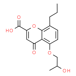 5-(2-Hydroxypropoxy)-4-oxo-8-propyl-4H-1-benzopyran-2-carboxylic acid sodium salt structure