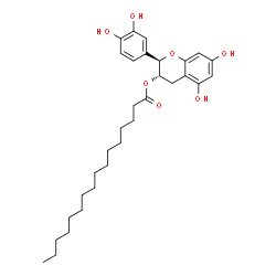 (2R-trans)-2-(3,4-dihydroxyphenyl)-3,4-dihydro-5,7-dihydroxy-2H-1-benzopyran-3-yl palmitate Structure