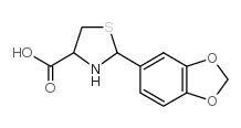 2-苯并[d]1,3-二氧戊烷-5-基-1,3-噻唑烷-4-羧酸结构式
