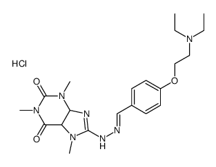 diethyl-[2-[4-[(E)-[(1,3,7-trimethyl-2,6-dioxo-4,5-dihydropurin-8-yl)hydrazinylidene]methyl]phenoxy]ethyl]azanium,chloride Structure