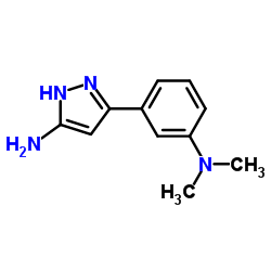 5-(3-二甲氨基苯基)-2H-吡唑-3-胺结构式
