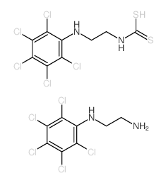 [2-[(2,3,4,5,6-pentachlorophenyl)amino]ethylamino]methanedithioic acid; N-(2,3,4,5,6-pentachlorophenyl)ethane-1,2-diamine结构式