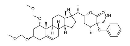 (3R,4R,6R)-6-((S)-1-((1S,3R,8S,9S,10R,13S,14S,17R)-1,3-bis(methoxymethoxy)-10,13-dimethyl-2,3,4,7,8,9,10,11,12,13,14,15,16,17-tetradecahydro-1H-cyclopenta[a]phenanthren-17-yl)ethyl)-3-(hydroxymethyl)-4-methyl-3-(phenylthio)tetrahydro-2H-pyran-2-one结构式