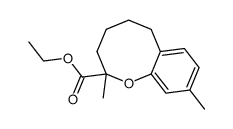 ethyl 2,9-dimethyl-3,4,5,6-tetrahydro-2H-benzo[b]oxocine-2-carboxylate结构式